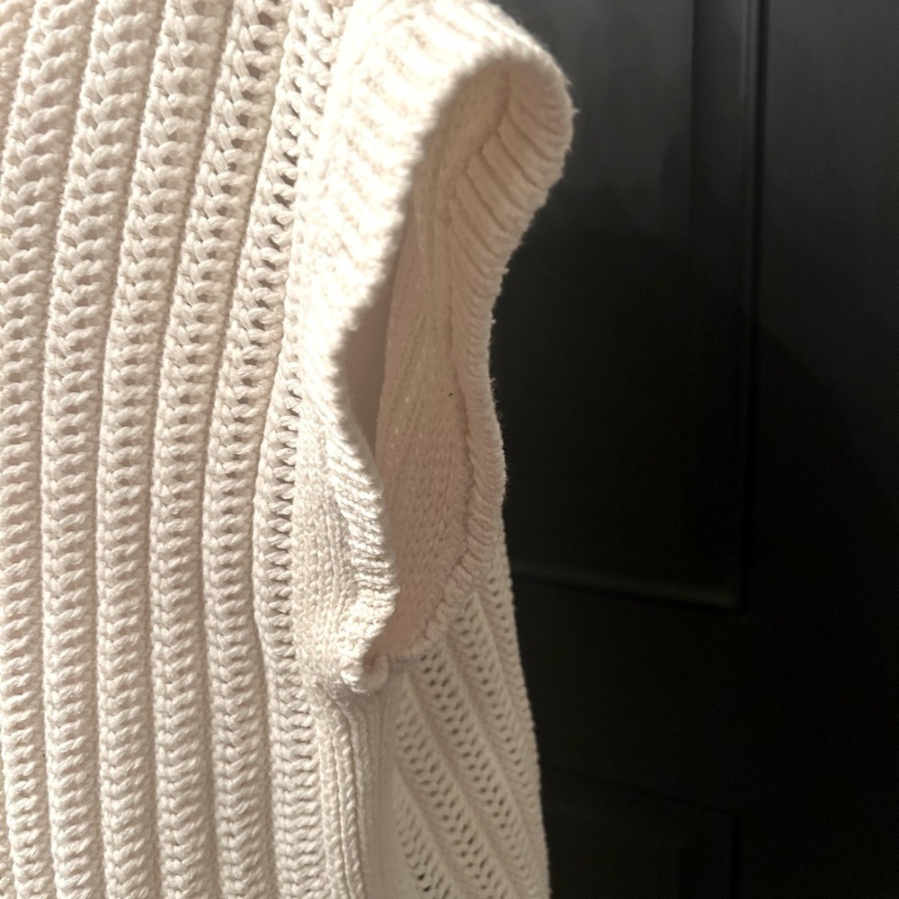 NWOT Frye Boat Neck Fisherman Cap Sleeve Open Knit Pullover Sweater Size M - Picture 6 of 13